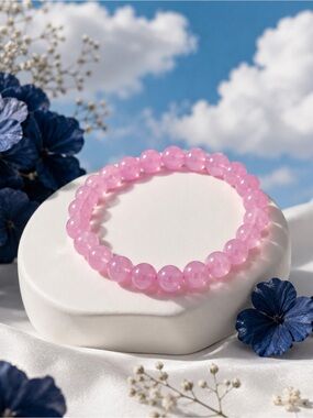 Pink Beaded Stretch Bracelet - Women Jewelry